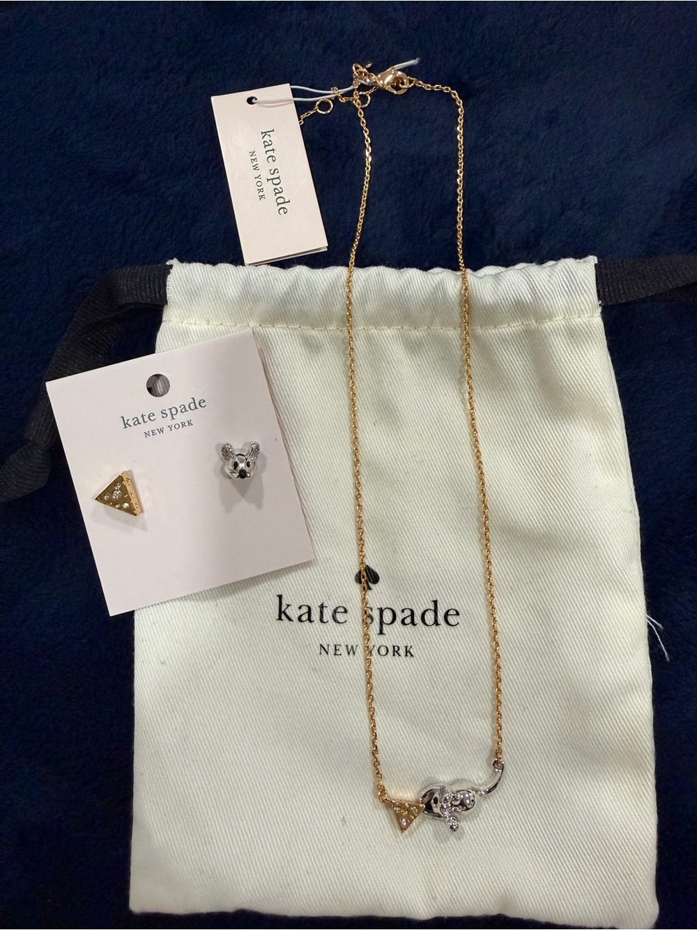 Kate Spade "Year of the Rat" Collection Necklace and Stud Earrings Set